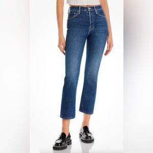 Mother The Tomcat Ankle In Cannonball Dark Wash Crop Straight Jeans Size 27